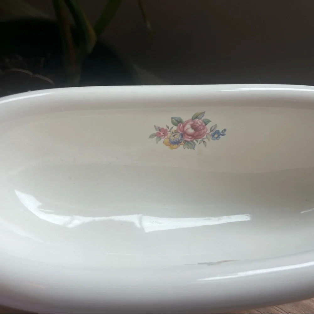 vintage VB Athena California Pottery claw foot bathtub soap dish